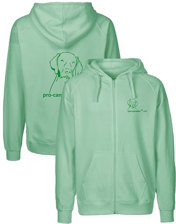 pro-canalba ® e.V. <br> Organic Zip-Hoodie <br> Dusty Mint