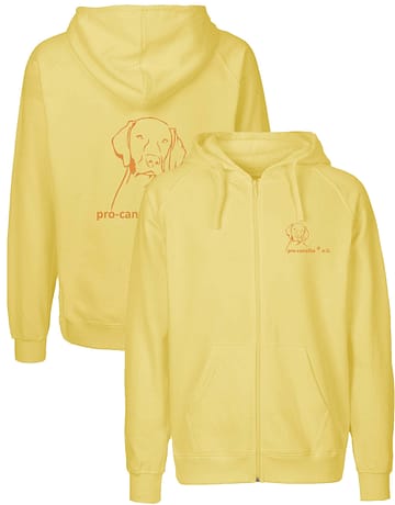pro-canalba ® e.V. <br> Organic Zip-Hoodie <br> Dusty Yellow