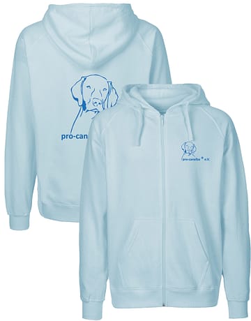pro-canalba ® e.V. <br> Organic Zip-Hoodie <br> Light Blue